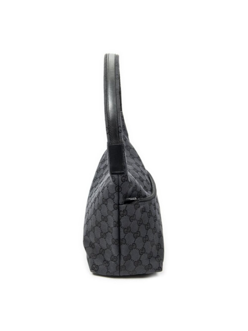 Gucci Front Slip Pocket Hobo Black GG Canvas - Picture 4 of 10